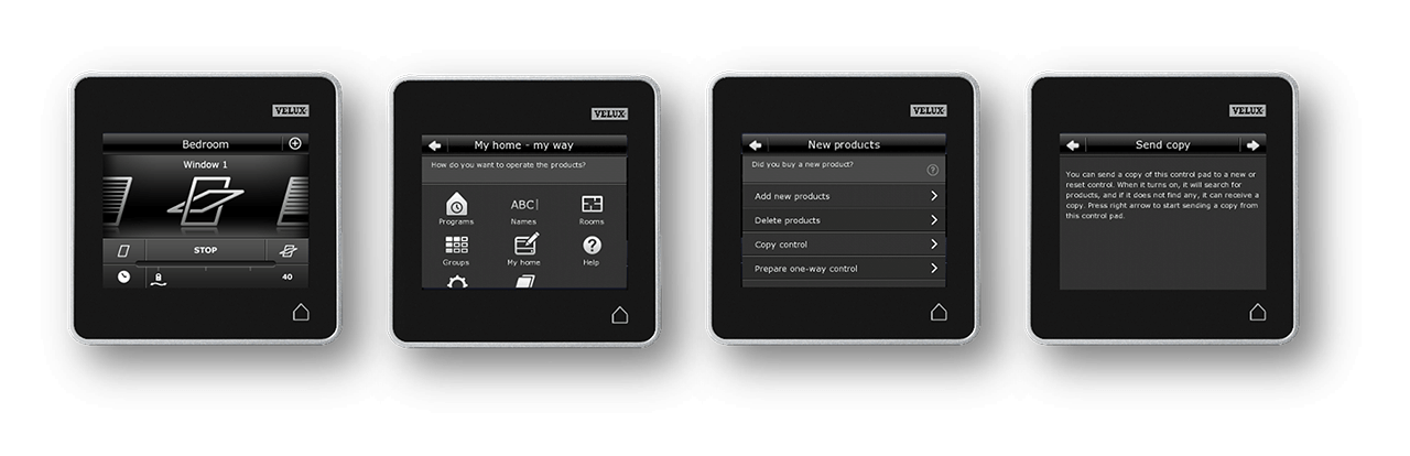Добавяне на продукти към вашия нов VELUX Touch от съществуващо дистанционно управление със сензорен екран (KLR 200)