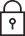 A black icon in the shape of a lock with a keyhole in the middle