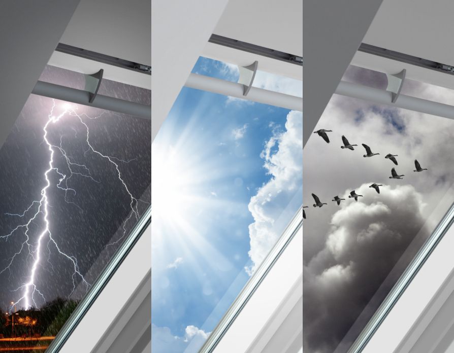 Trois vitrages VELUX différents: double vitrage (standard), triple vitrage et vitrage à isolation acoustique.